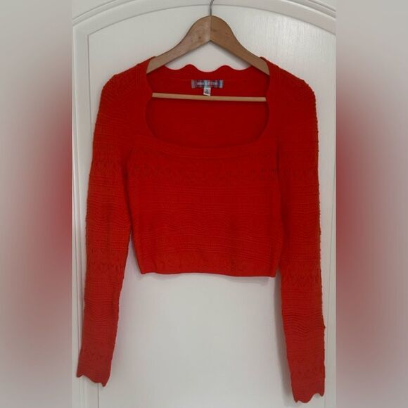 Urban Outfitters ‘Siouxsie’ Square Neck Knit Sweater in Tomato Size L - Picture 4 of 10